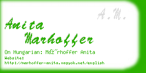 anita marhoffer business card